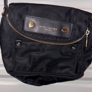 Marc Jacobs Black Nylon Crossbody with Gold Accents